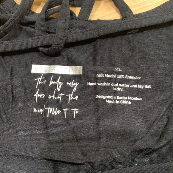 Vie Active black XL Tally Tank. Super soft. NWT. Yoga Club. - Picture 5 of 6